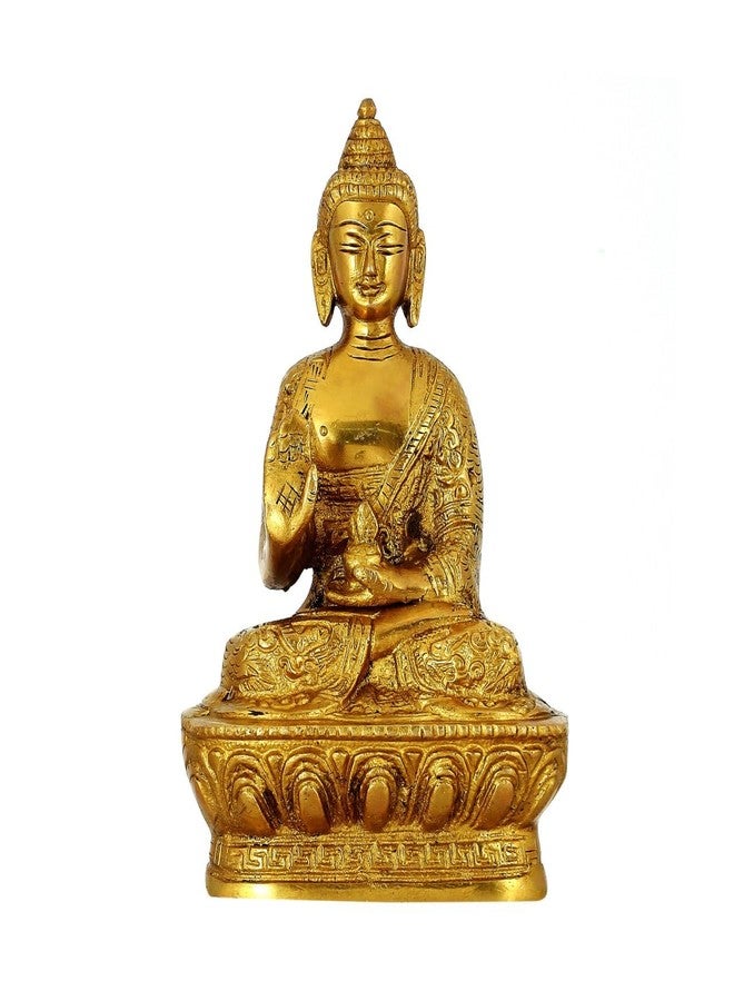 FASHERATI Brass Buddha Idol Hand Crafted Lifestory Buddha Statue, Fine Carving Religious Idol, Antique Brass Sculpture, Vintage Decorative in Brass, Valuable Collection, Rustic Finish 7" - Image 2
